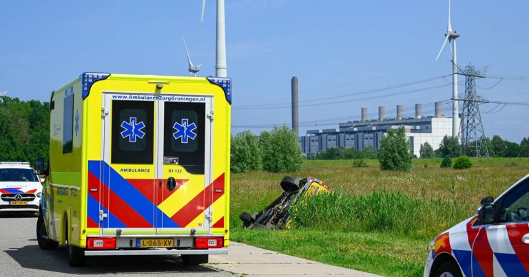 Le renversement du véhicule sur l'Oostpolderweg