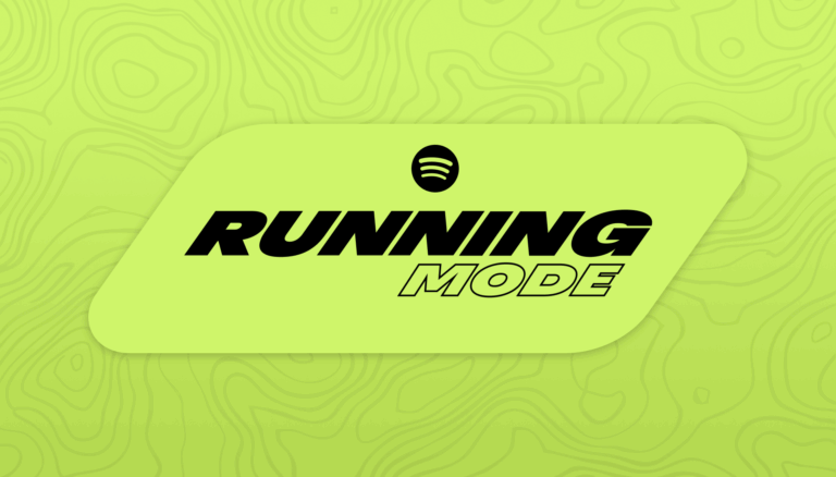 A green promotional image for Spotify’s Running Mode