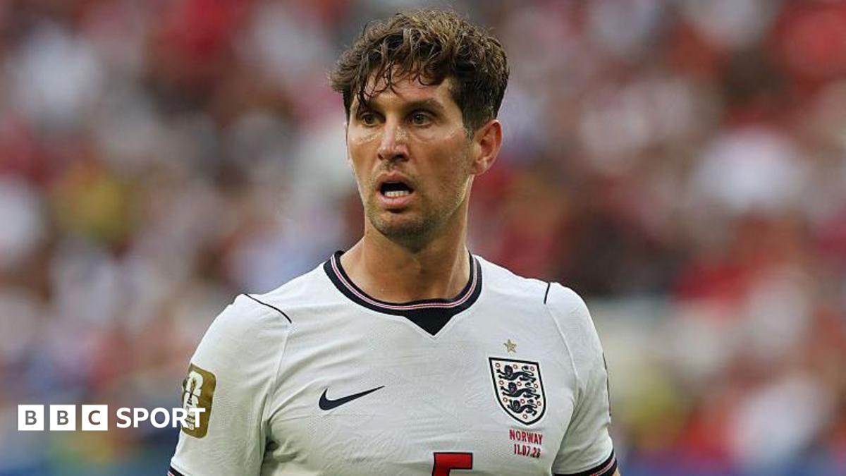 John Stones playing for England at the World Cup