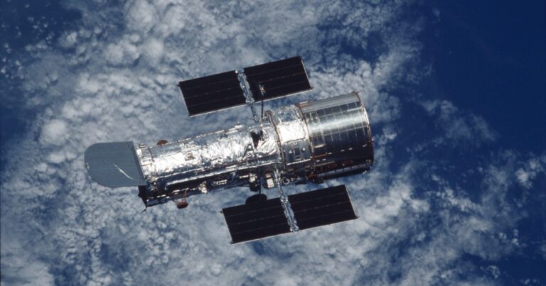 The Hubble Space Telescope in orbit above Earth