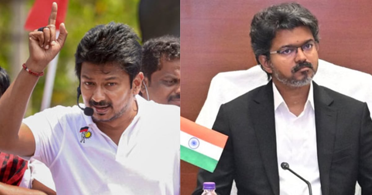 L: Udhayanidhi Stalin; R: CM Vijay