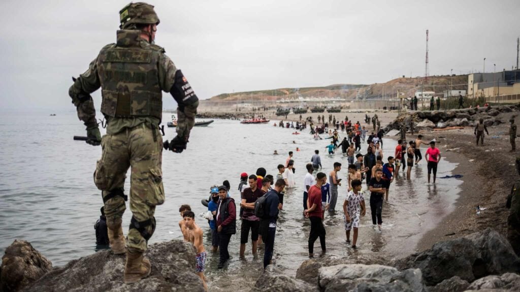 Spanish troops deployed to the exclave of Ceuta. 2021. Photo credits: Associated Press