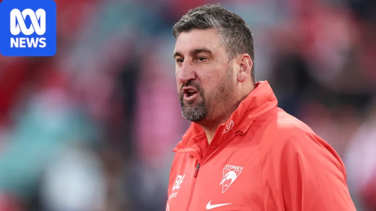 Dean Cox pictured while coaching the Sydney Swans