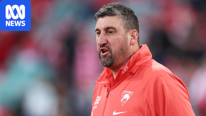 Dean Cox pictured while coaching the Sydney Swans
