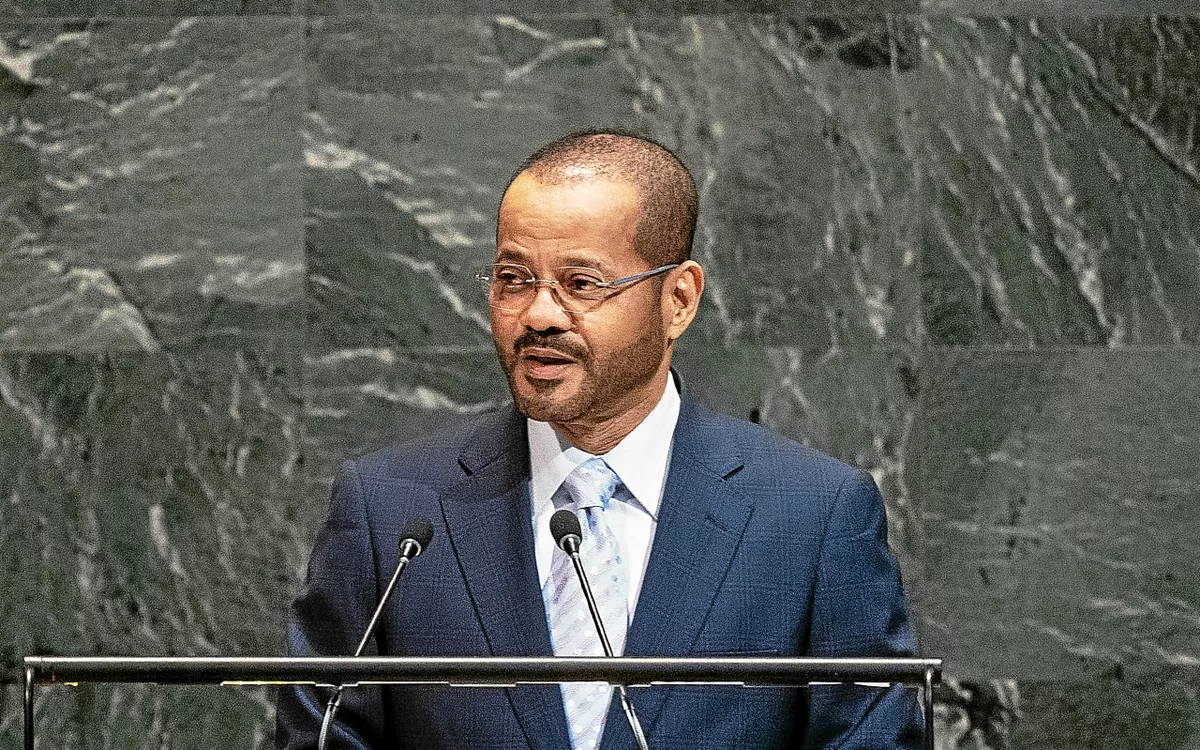 Le ministre des Affaires étrangères d’Oman, Badr bin Hamad Al Busaidi. (EPA/Lev Radin)