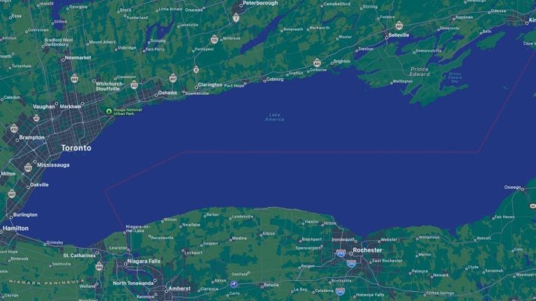Google et Apple rebaptisent le lac Ontario Lake America aux États-Unis