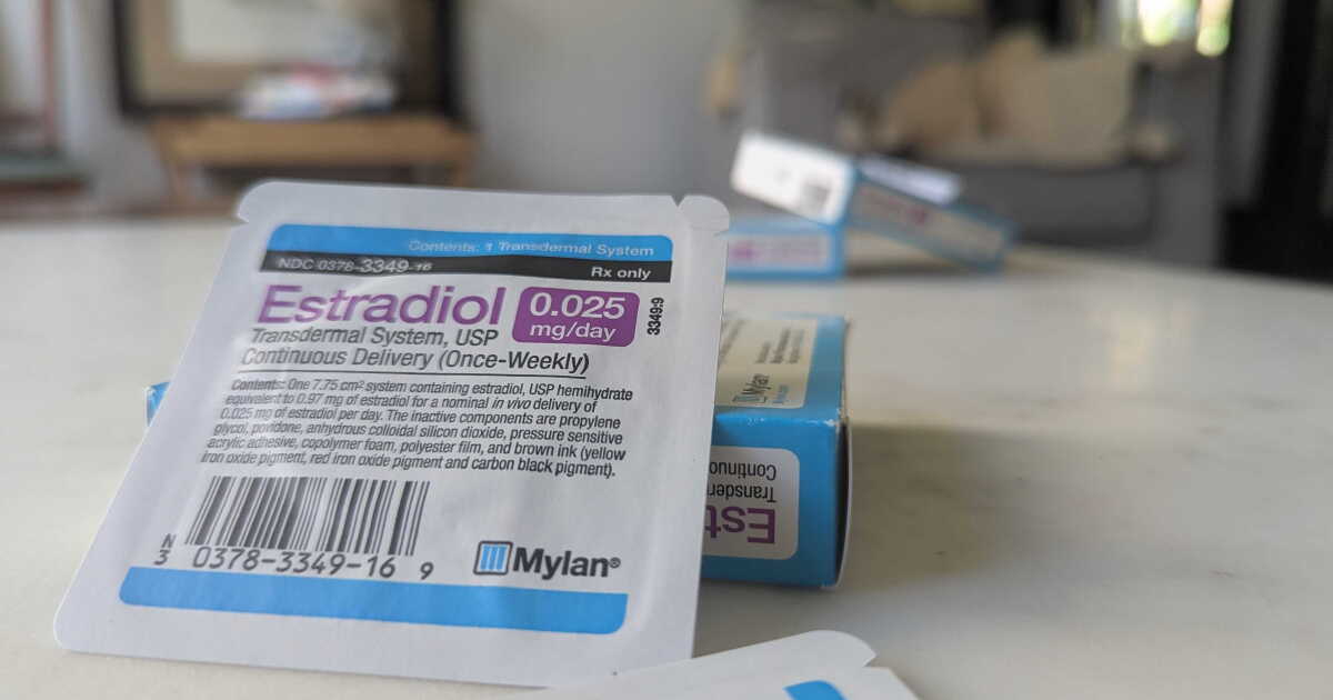 A patch of medicine on a table