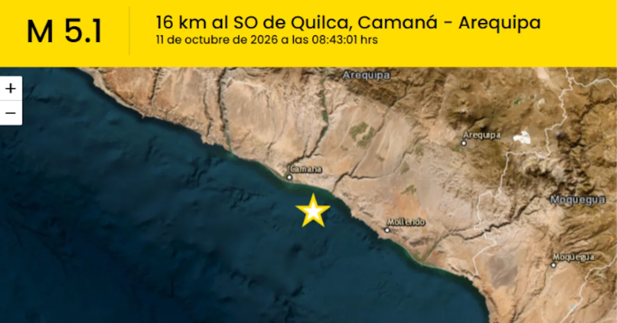 Séisme de magnitude 5,1 à Arequipa sans dégâts selon l'IGP
