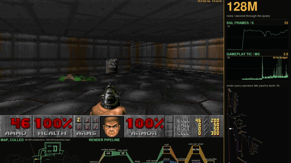 Lukas Vogel fait tourner le jeu Doom dans une base de données SQL