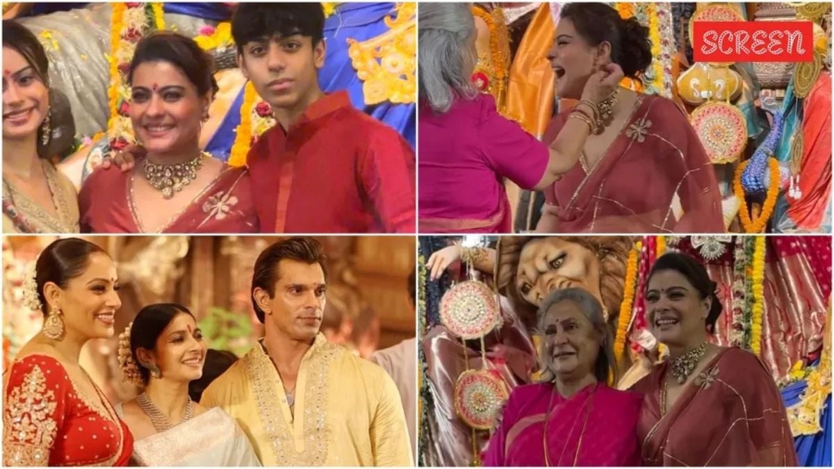 Kajol, Tanishaa Mukerji et Jaya Bachchan célèbrent Durga Puja à Bombay